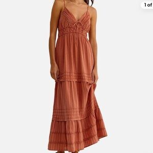 Elegant Rust Maxi Dress